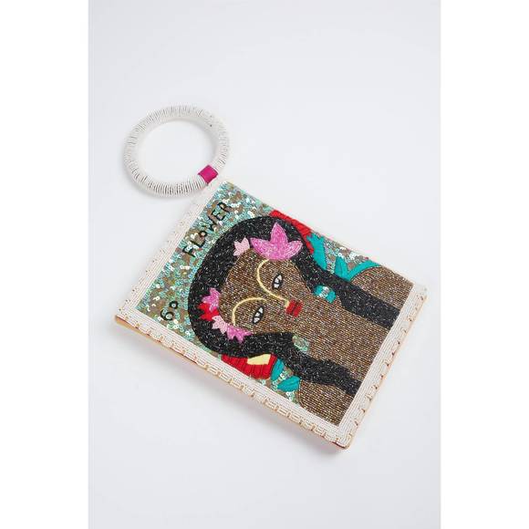NEW ETHNIQUE etta handmade beaded wristlet in multi - Picture 1 of 3